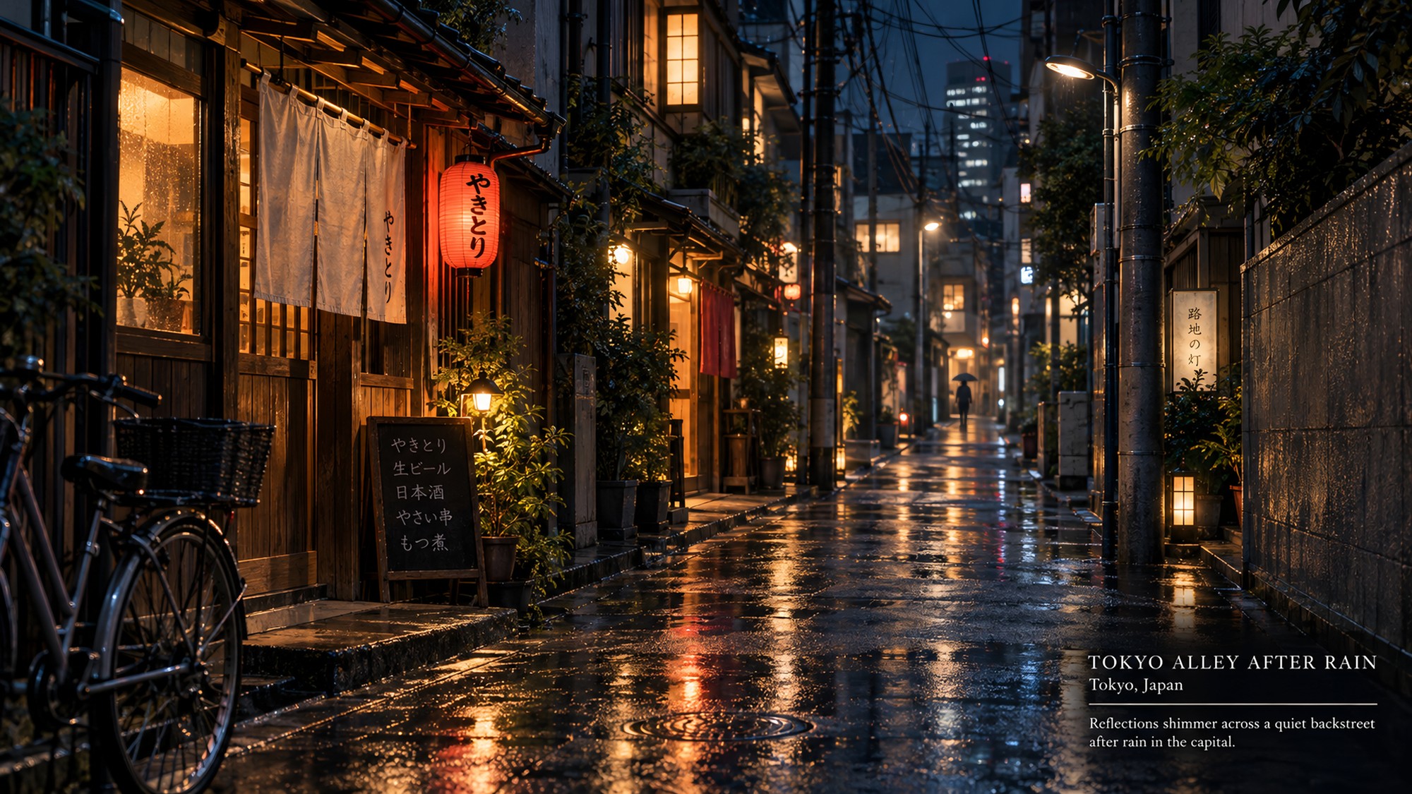 Japan After Dark 01 Tokyo Alley After Rain 3840x2160
